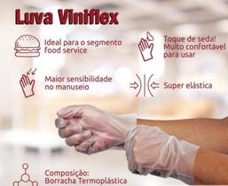 Luva Descartável Viniflex Não Vinil Não Latex Sem pó Caixa com 100 Luva Transparente - Descarpack