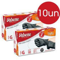 Luva Descartavel Vinilflex Preta Vabene 10 caixas Tamanho G
