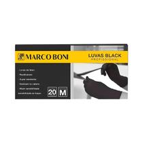 Luva em látex black 20 unidades tamanho m marco boni Luva em látex black 20 unidades tamanho m marco boni