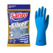 Luva Emborrachada M Azul Silver Sense Luva Emborrachada M Azul Silver Sense