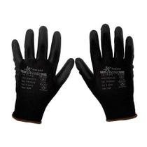 Luva emborrachada pu preto - kalipso (kit com 4 pares)