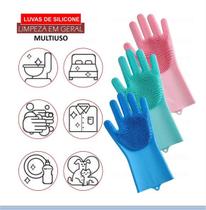 Luva Escova Esponja Magica De Silicone Limpeza Lavar Louça Luva Escova Esponja Magica De Silicone Limpeza Lavar Louça