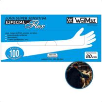 Luva especial Flex longa 80cm cx C/ 100 unid - WALMUR
