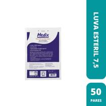 Luva esteril 7,5 par (c/50 pares) - medix Luva esteril 7,5 par (c/50 pares) - medix