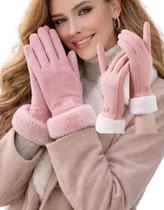 Luva Feminina Inverno Térmica Touch Screen Macia Forrada Luva Feminina Inverno Térmica Touch Screen Macia Forrada