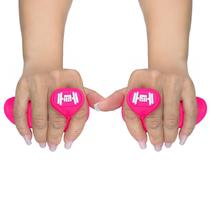 Luva Finger Grip Palmar Tala Musculação Unissex Borracha Confortável Neon Rosa Exercícios New