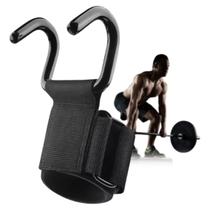 Luva Gancho Strap Grip Musculação Hook Academia 140kg Par Preto Luva Gancho Strap Grip Musculação Hook Academia 140kg Par Preto