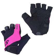 Luva Giro Tessa Gel Meio Dedo Preta Rosa C/ tiras autocolantes