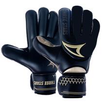 Luva Goleiro Futebol Campo Three Stars Gold Preta