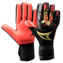 Luva Goleiro Futebol Campo Three Stars Kick - Palma Vermelha Luva Goleiro Futebol Campo Three Stars Kick - Palma Vermelha