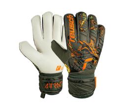 Luva Goleiro Reusch Attrakt Solid - Desert Green/Shocking Orange - Tam 9