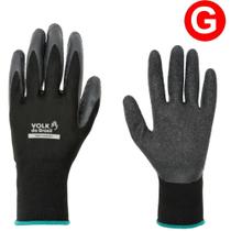 Luva Grip Comfort Preta 9-G Fibras Sintéticas e Látex Corrugado CA 38.293 - VOLK