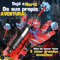 Luva Homem Aranha Brinquedo Infantil Lançador e Dispara Dardos Lança Teia Ventosa