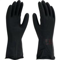 Luva Imbat Latex Forrada Preto 09-G - Kit C/12 Unidades