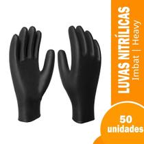Luva imbat procedimento nitrilica preto heavy tamanho 8 medio 50x1