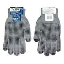 Luva Imbat Tricotada Helanca, 6 Fios, Cinza Pesada com Pigmento - Embalagem com 12 Pares