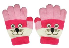 Luva infantil Bichinho gatinha Quente para 3 a 8 anos de Frio inverno
