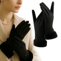 Luva Inverno Feminina Térmica Touch Screen com Lã Pelúciada e Forrada