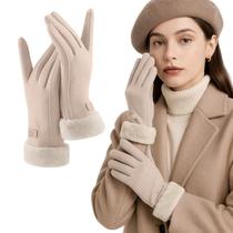 Luva Inverno Feminina Térmica Touch Screen com Pelúcia e Forrada