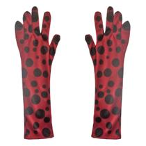 Luva Ladybug Vermelha com Bolinhas Pretas Longa - 40cm