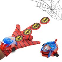 Luva Lançador Disco Aranha Brinquedo Presente Menino Com Som