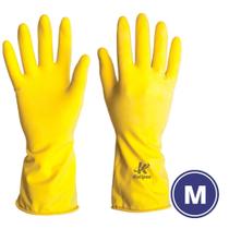 Luva Látex Amarela Revestida Tamanho M Kalipso