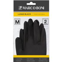 Luva Latex Black M com 2 Unidades Profissional Marco Boni