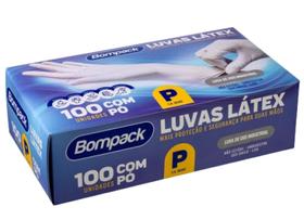 Luva Látex com pó 100 unidades Bompack Tam P