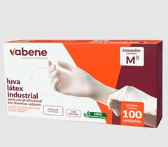 Luva latex com pó cor natural tam m com 100un vabene