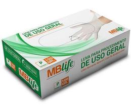 Luva latex com po g mblife 100un