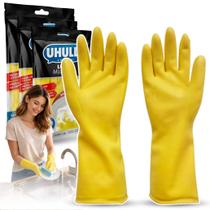 Luva Látex De Borracha Luvas Limpeza Multiuso Proteção Amarela Para Lavar Louça Luva Látex De Borracha Luvas Limpeza Multiuso Proteção Amarela Para Lavar Louça