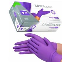 Luva Látex Descartável Roxa Purple P 100un - Unigloves
