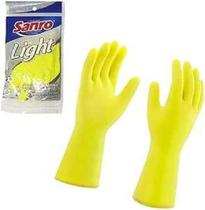 Luva latex forrada amarela sanro - p Luva latex forrada amarela sanro - p
