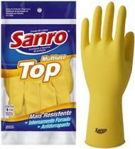 Luva latex forrada amarela sanro - xg Luva latex forrada amarela sanro - xg