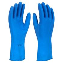 Luva Latex Forrada Azul Tam M Imbat