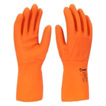 Luva Latex Forrada Laranja Tam XG Imbat