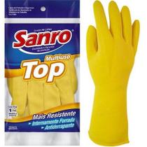 Luva Látex Forrada Multiuso Amarela Tamanho M - Sanro Luva Látex Forrada Multiuso Amarela Tamanho M - Sanro