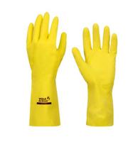 Luva Latex Forrada Multiuso Slim Amarela Volk Tam P