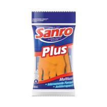Luva Latex Limpeza Multiuso Plus Laranja Sanro