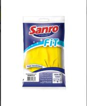 Luva Latex Multiuso Amarela G Sanro Fit Amarelo Par