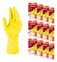Luva Látex Multiuso Leve Amarela Tamanho G Kit 12 Pares