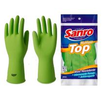 Luva Latéx Multiuso Tamanho M Verde - Sanro Luva Latéx Multiuso Tamanho M Verde - Sanro