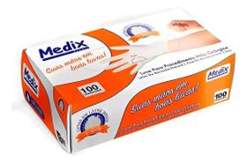 Luva Látex Para Procedimento Não Cirúrgico Com Pó tamanho M - 100 unidades - Medix