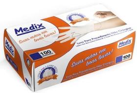 Luva Latex Procedimento C/Po PEQ 100 unid - MEDIX