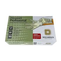 Luva látex profissional c pó descarpack 100un tam p Luva látex profissional c pó descarpack 100un tam p