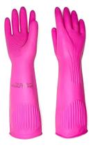 Luva Látex Ranhurada Antiderrapante Rosa Volk Do Bra 10Eg