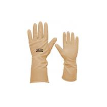 Luva Látex Ranhurada Bege Punho Longo Volk