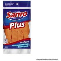 Luva Látex Sanro Forr Plus Laranja B M Blister com 10 Peças