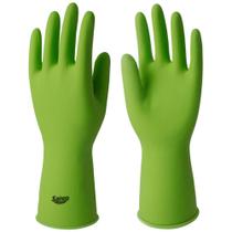 Luva Látex Sanro Top P Verde Proteção Mãos Limpeza Doméstica Cozinha Jardinagem Borracha
