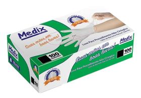 Luva Latex Sem Pó Com 100 Unidades Medix Luva Latex Sem Pó Com 100 Unidades Medix